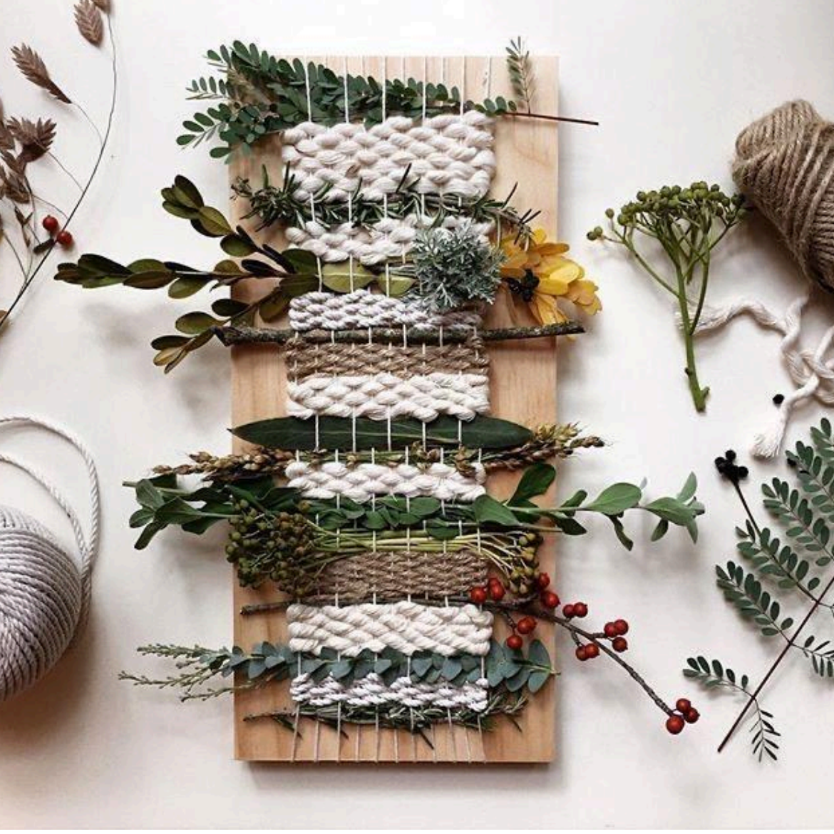 Telar con naturaleza y aromas